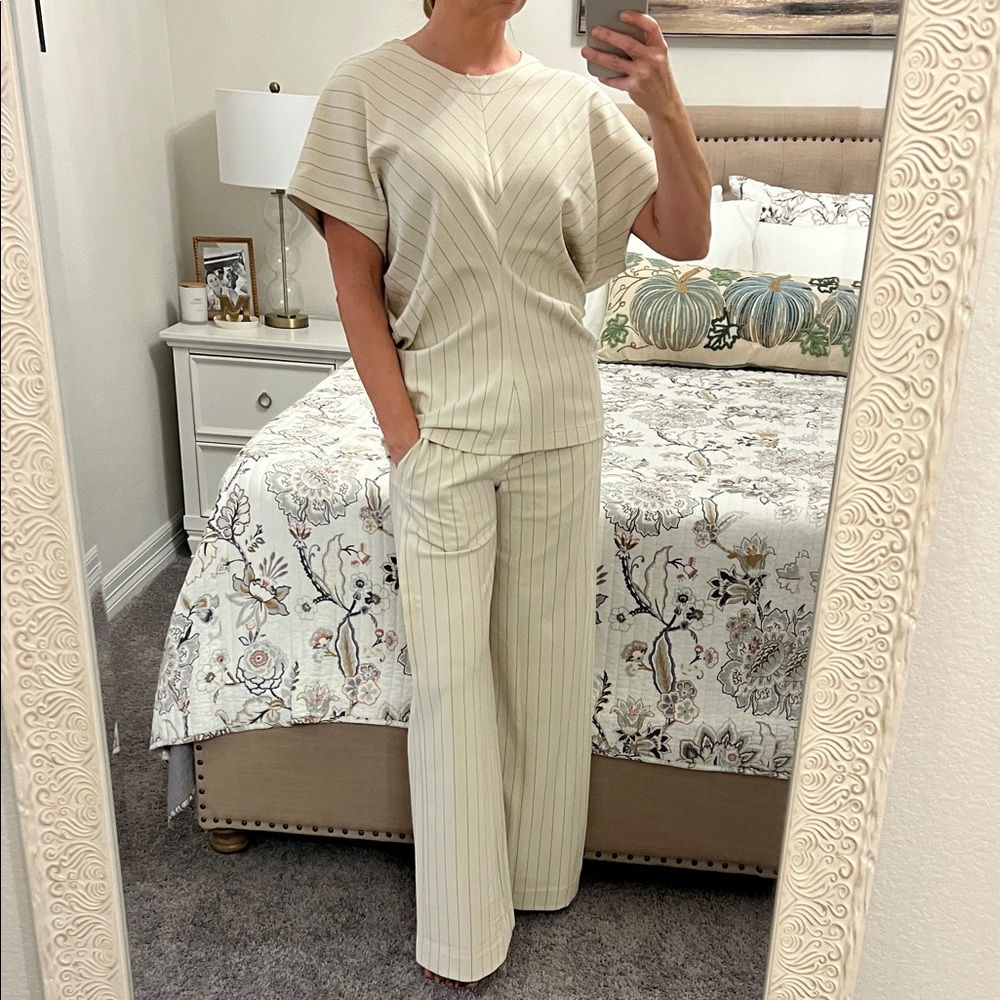 COS 2 piece pinstripe pant set NWT
